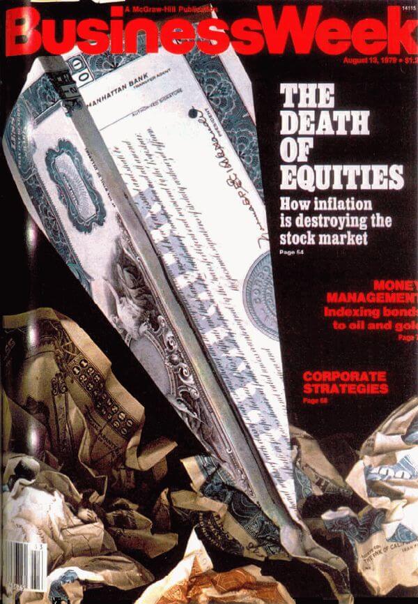 Обложка журнала BusinessWeek: Смерть акций